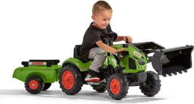 Falk Šlapací traktor 2040AM Claas Arion 410 nakladačem a vlečkou (VÝPRODEJ)