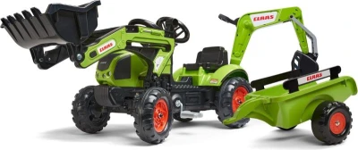 Falk Šlapací traktor 2040N Claas Arion 410 s nakladačem, rypadlem a vlečkou Falk Šlapací traktor 2040N Claas Arion 410 s nakladačem, rypadlem a vlečkou