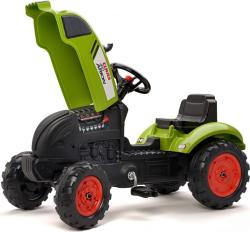 Falk Šliapací traktor 2041C Claas Arion s vlečkou a otváracou kapotou
