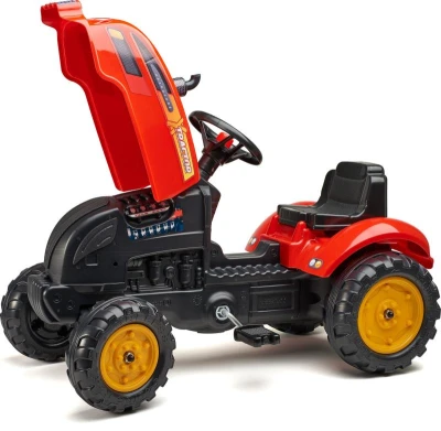 Falk Šliapací traktor 2046AB X-Tractor s vlečkou a otváracou kapotou - červený