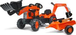 Falk šlapací traktor 2065N Kubota backhoe s předním bagrem a přívěsem s otočným bagrem Falk šlapací traktor 2065N Kubota backhoe s předním bagrem a přívěsem s otočným bagrem