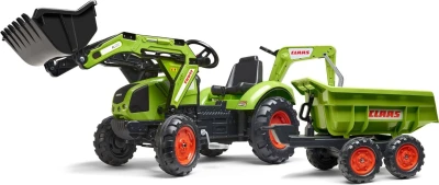 Falk šlapací traktor 2070W Claas backhoe s přední a zadní lžící a přívěsem Falk šlapací traktor 2070W Claas backhoe s přední a zadní lžící a přívěsem