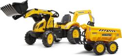 Falk Šlapací traktor 2086W Komatsu s bagrem a Maxi vyklápěcím přívěsem - žlutý Falk Šlapací traktor 2086W Komatsu s bagrem a Maxi vyklápěcím přívěsem - žlutý