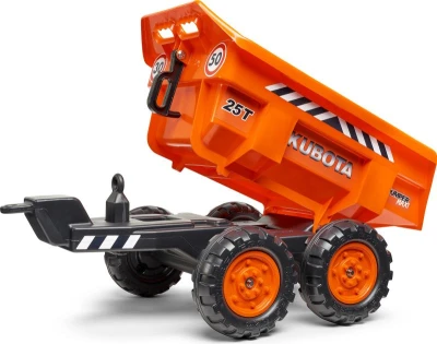 Falk šlapací traktor 2090W Kubota s přední a zadní lžící a přívěsem