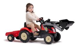 Falk Šlapací traktor 2158ML Kiddy Farm s nakladačem a vlečkou