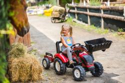 Falk Šlapací traktor 4000 VALTRA S4 s předním nakladačem a vlečkou