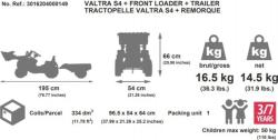 Falk Šlapací traktor 4000 VALTRA S4 s předním nakladačem a vlečkou