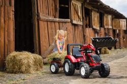 Falk Šlapací traktor 4000 VALTRA S4 s předním nakladačem a vlečkou