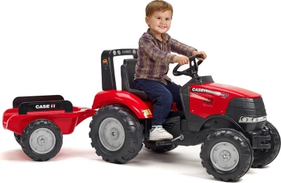 Falk Šliapací traktor 996AB Case IH Puma 240CVX s vlečkou - červený