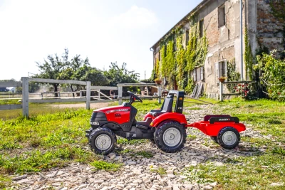 Falk Šliapací traktor 996AB Case IH Puma 240CVX s vlečkou - červený