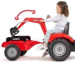 Falk Šlapací traktor 996Y Case IH s nakladačem, rýpadlem a vlečkou