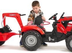 Falk Šliapací traktor 996Y Case IH s nakladačom, rýpadlom a vlečkou
