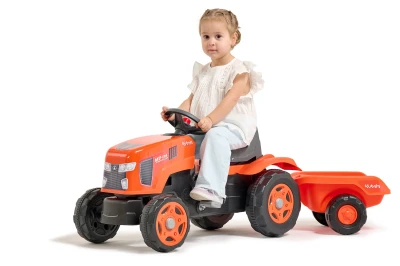 Falk Šlapací traktor Kubota s vlečkou