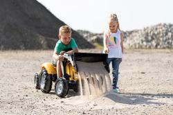 Falk šlapací traktor SUPER LOADER 2025AM s nakladačem a přívěsem - žlutý