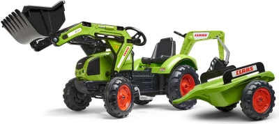 Falk Šlapací traktor velký 2070Y Claas Arion 430 s nakladačem, rýpadlem a vlečkou Falk Šlapací traktor velký 2070Y Claas Arion 430 s nakladačem, rýpadlem a vlečkou