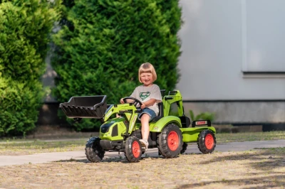 Falk Šlapací traktor velký 2070Y Claas Arion 430 s nakladačem, rýpadlem a vlečkou