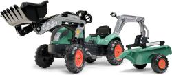 Falk Šlapací traktor Vintage 2054N se lžící, bagrem a přívěsem, zelený Falk Šlapací traktor Vintage 2054N se lžící, bagrem a přívěsem, zelený