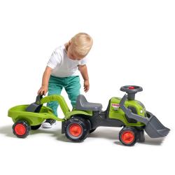 Falk Traktor Baby Claas s čelním nakladačem, bagrem a vlečkou