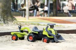 Falk Traktor Baby Claas s čelním nakladačem, bagrem a vlečkou