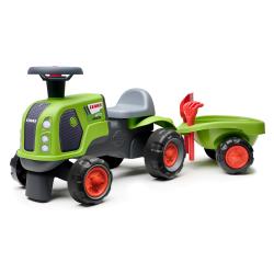 Falk Traktor Baby Claas s volantem, klaksonem, přívěsem, hráběmi a lopatou Falk Traktor Baby Claas s volantem, klaksonem, přívěsem, hráběmi a lopatou