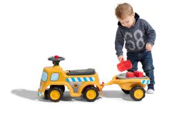 Falk Traktor Baby JCB s volantem, klaksonem a přívěsem