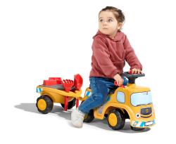 Falk Traktor Baby JCB s volantem, klaksonem a přívěsem