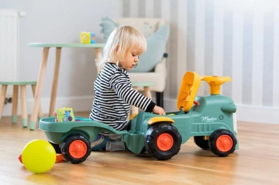 Falk traktor baby Maurice zelený vintage s přívěsem
