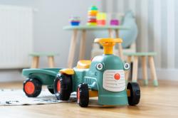 Falk traktor baby Maurice zelený vintage s prívesom