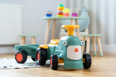 Falk traktor baby Maurice zelený vintage s přívěsem