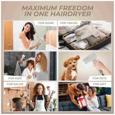 Fashion TV by Berlingerhaus Fén na vlasy s BLDC motorem a ionizací 1600W Cream Gold Collection