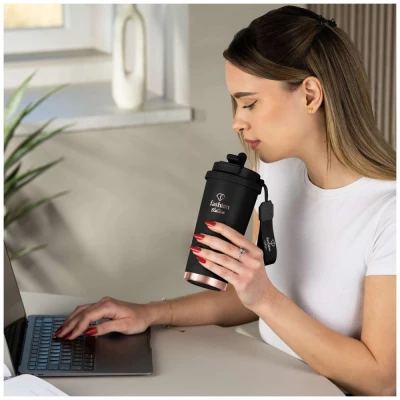 Fashion Tv By Berlingerhaus Nerezový termohrnek na kávu i čaj 0,5 l Black Rose Collection