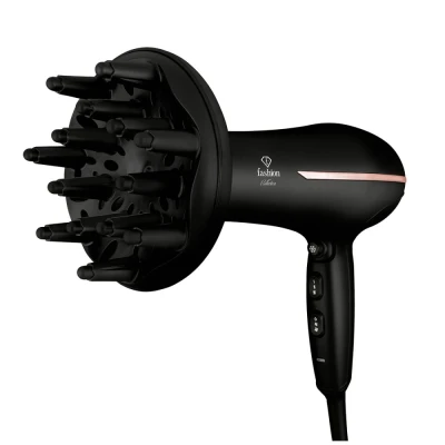 Fashion TV by Berlingerhaus Profesionální fén na vlasy s difuzérem a ionizátorem 2300W Black Rose Collection