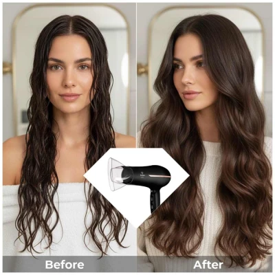 Fashion TV by Berlingerhaus Profesionální fén na vlasy s difuzérem a ionizátorem 2300W Black Rose Collection