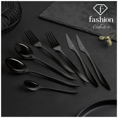 Fashion TV by Berlingerhaus Sada příborů 24 ks nerez Matte Black
