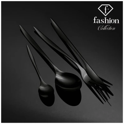 Fashion TV by Berlingerhaus Sada příborů 24 ks nerez Matte Black
