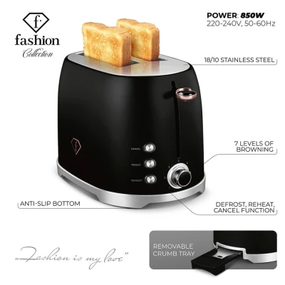 Fashion TV by Berlingerhaus Topinkovač nerez 850W Black Rose Collection