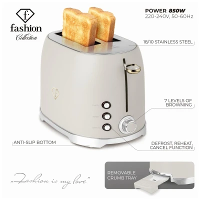 Fashion TV By Berlingerhaus Topinkovač nerez 850W Cream Gold Collection