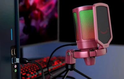 Fifine A6VR červený herní mikrofon