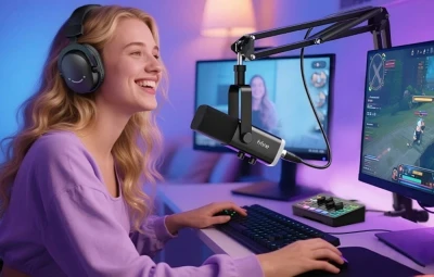 Fifine AM8T růžový herní mikrofon