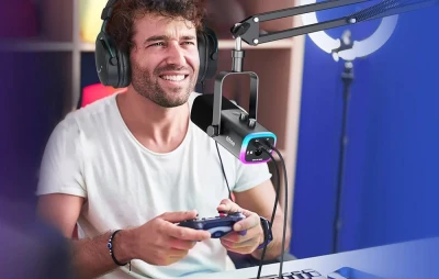 Fifine AM8T růžový herní mikrofon