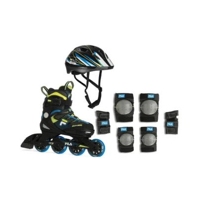Fila J-One Boy Combo 3-Set Blue/Lime dětské kolečkové brusle + sleva 200,- na příslušenství Fila J-One Boy Combo 3-Set Blue/Lime dětské kolečkové brusle + sleva 200,- na příslušenství