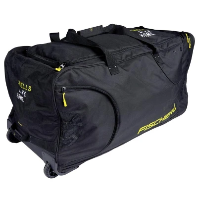Fischer Player Bag JR S25 černá hokejová taška s kolečky