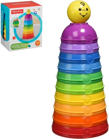 Fisher Price Baby aktivní skládačka věžička misky s rolničkou pro miminko