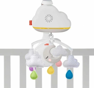 Fisher Price Baby kolotoč usínáček s mráčky na baterie Světlo Zvuk pro miminko