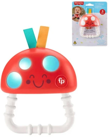 Fisher Price Baby hryzadlo hrkálka muchotrávka pre bábätko na batérie Svetlo Fisher Price Baby hryzadlo hrkálka muchotrávka pre bábätko na batérie Svetlo