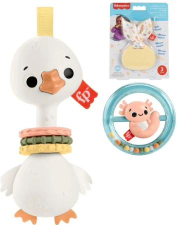 Fisher Price Baby kousátko / chrastítko zvířátko 3 druhy pro miminko