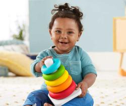 Fisher Price Baby kroužky navlékací stohovací na tyči ECO pro miminko