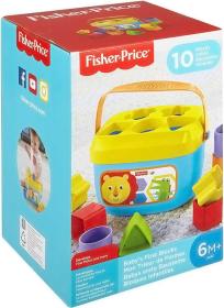Fisher Price Baby moje první vkládačka set kyblík + 10 kostek plast pro miminko