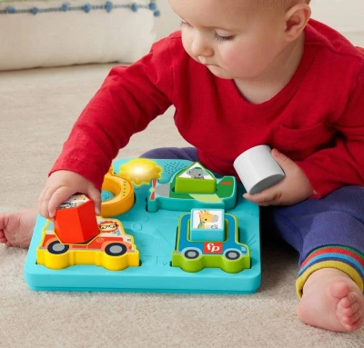 Fisher Price Baby puzzle dopravní prostředky pro miminko Světlo Zvuk