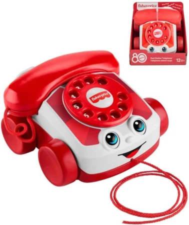 Fisher Price Baby telefon tahací sluchátkový s očima 80. výročí Mattel Fisher Price Baby telefon tahací sluchátkový s očima 80. výročí Mattel